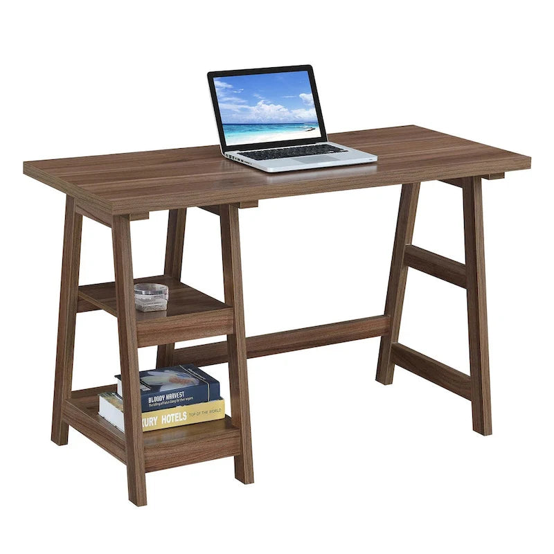 Convenience Designs2Go Trestle Desk with Shelves