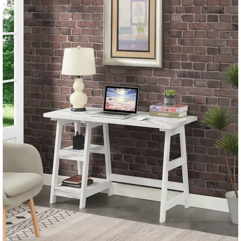 Convenience Designs2Go Trestle Desk with Shelves