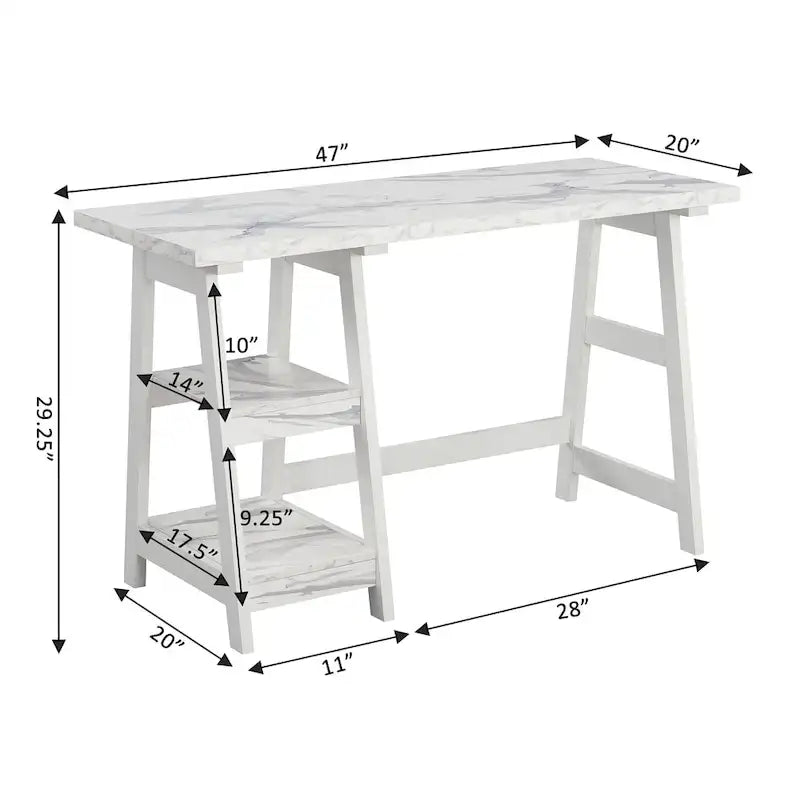 Convenience Designs2Go Trestle Desk with Shelves