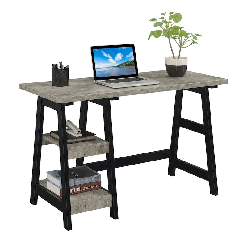 Convenience Designs2Go Trestle Desk with Shelves