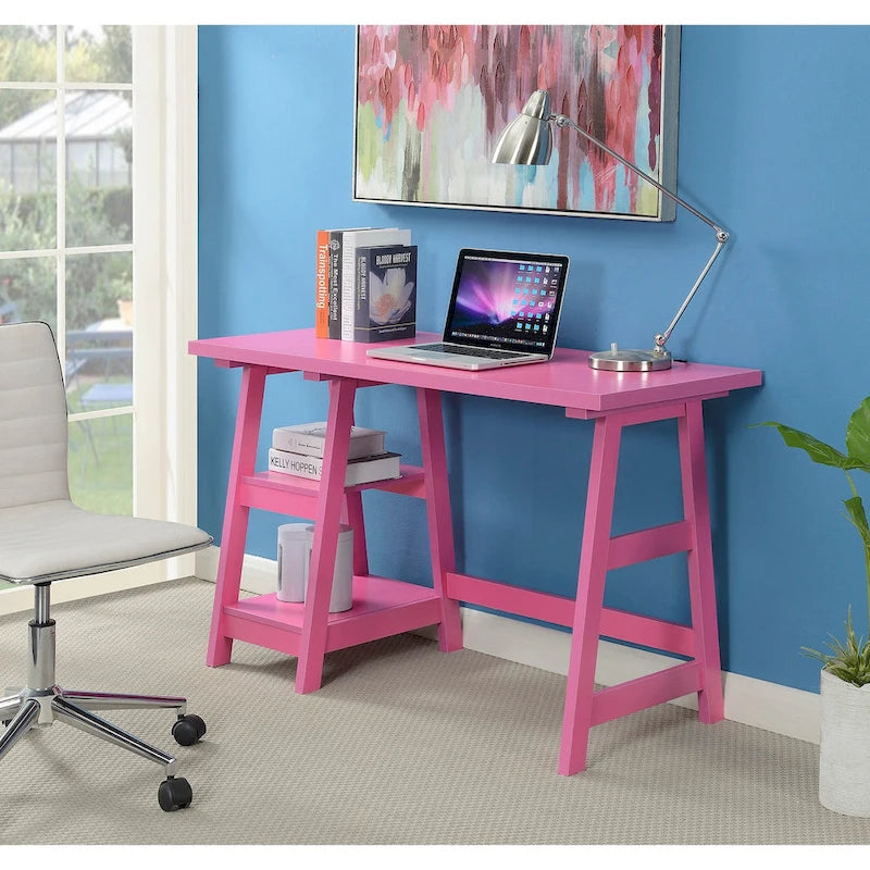 Convenience Designs2Go Trestle Desk with Shelves