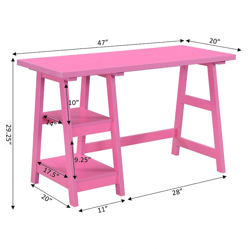 Convenience Designs2Go Trestle Desk with Shelves