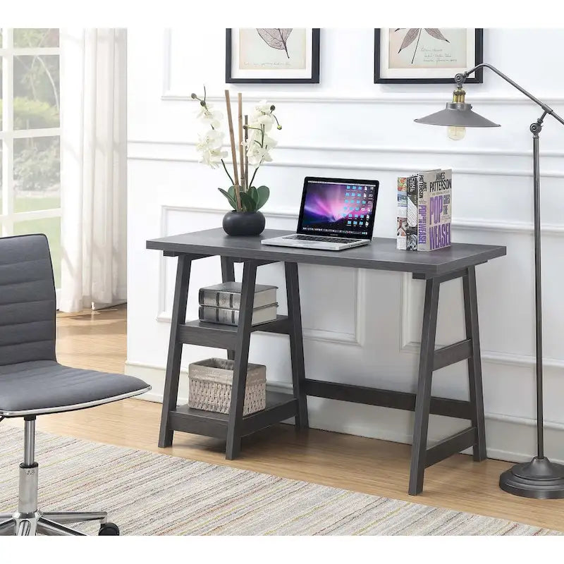 Convenience Designs2Go Trestle Desk with Shelves