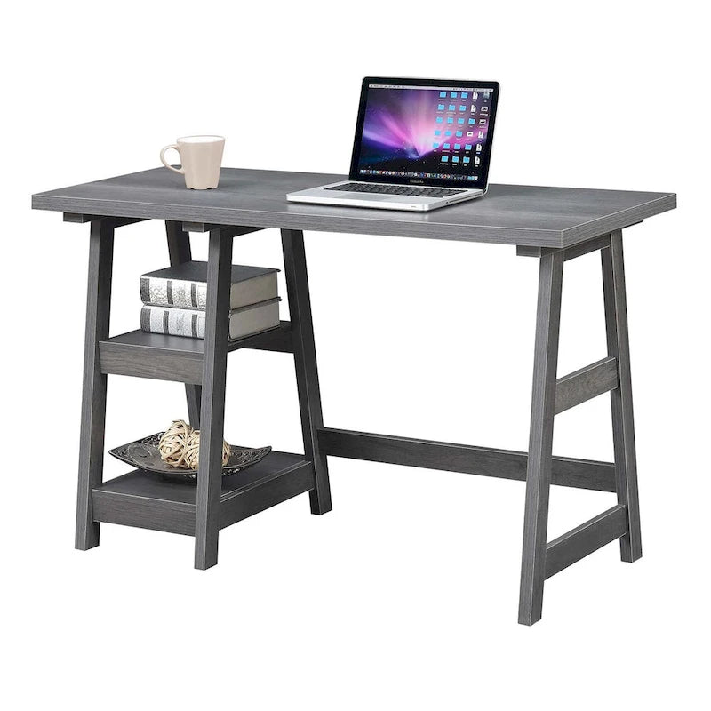 Convenience Designs2Go Trestle Desk with Shelves