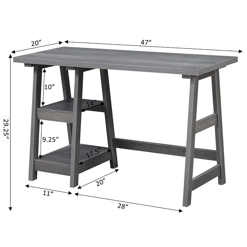 Convenience Designs2Go Trestle Desk with Shelves