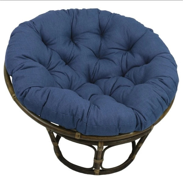 42-inch Rattan Papasan Chair with Solid All-Weather Cushion