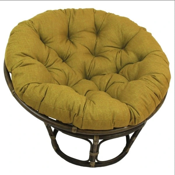 42-inch Rattan Papasan Chair with Solid All-Weather Cushion
