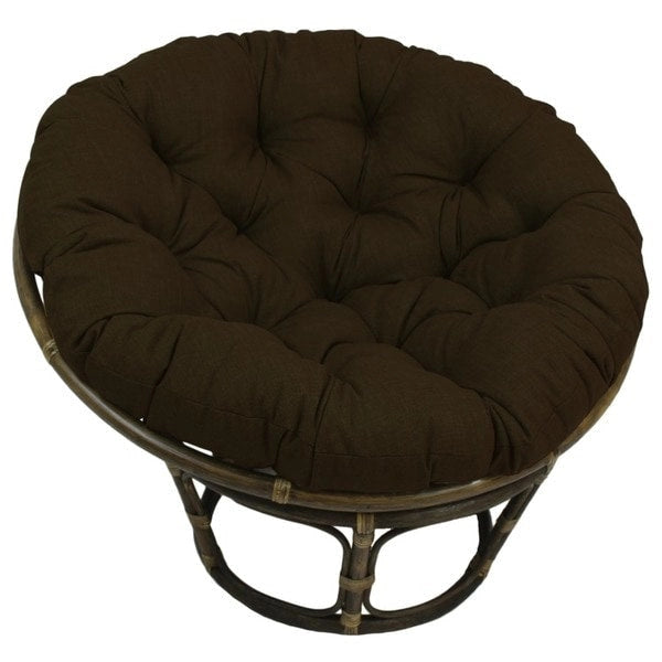 42-inch Rattan Papasan Chair with Solid All-Weather Cushion