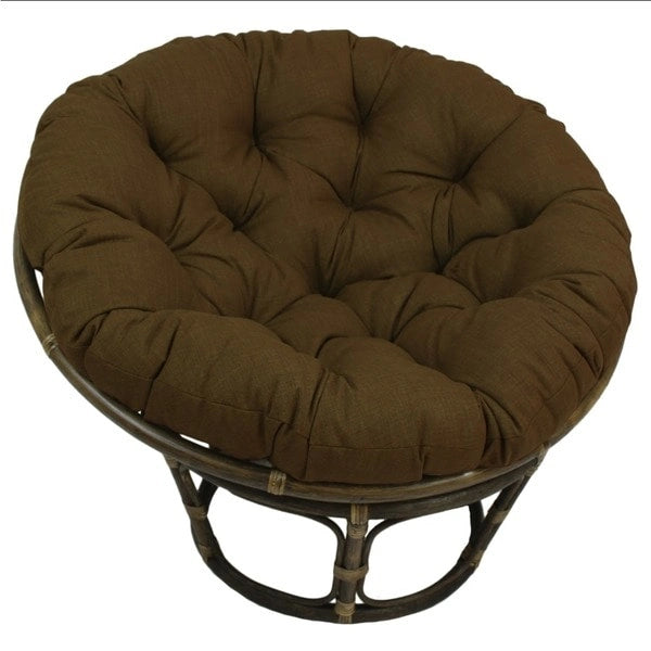 42-inch Rattan Papasan Chair with Solid All-Weather Cushion