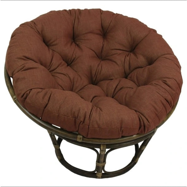 42-inch Rattan Papasan Chair with Solid All-Weather Cushion