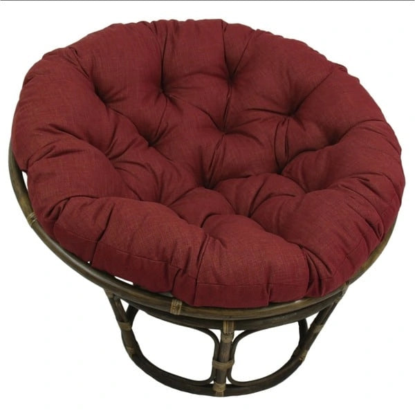 42-inch Rattan Papasan Chair with Solid All-Weather Cushion