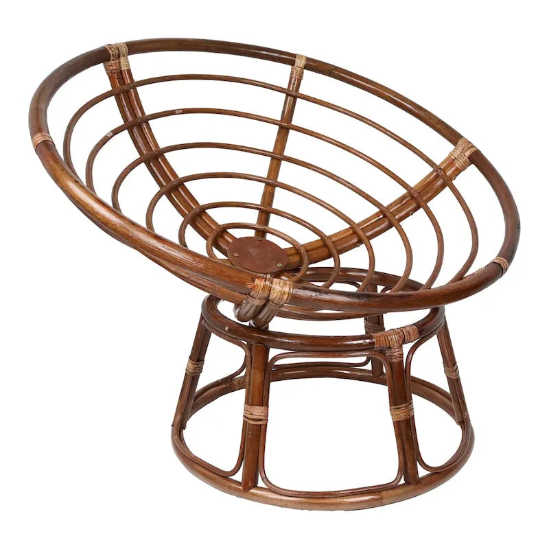 42-inch Rattan Papasan Chair with Solid All-Weather Cushion