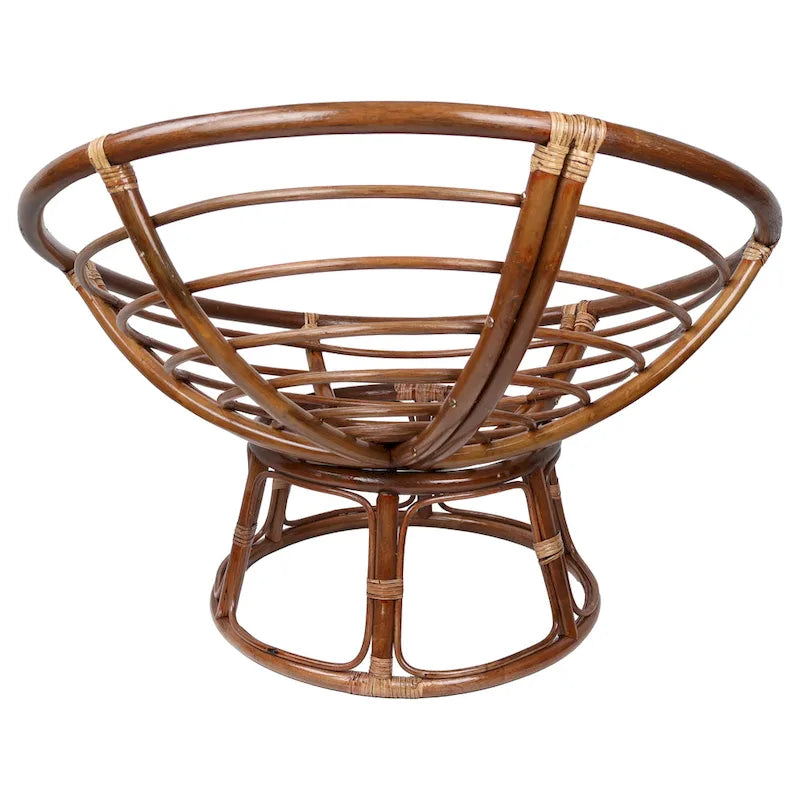 42-inch Rattan Papasan Chair with Solid All-Weather Cushion