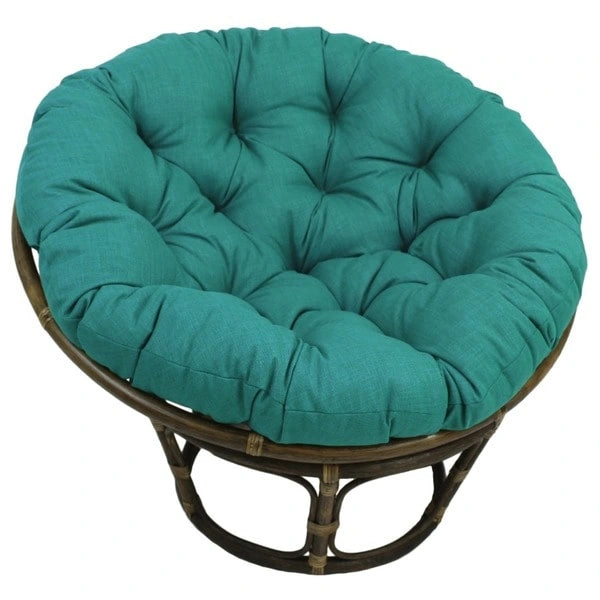 42-inch Rattan Papasan Chair with Solid All-Weather Cushion
