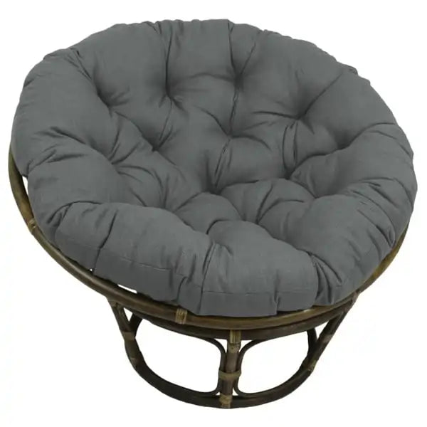 42-inch Rattan Papasan Chair with Solid All-Weather Cushion