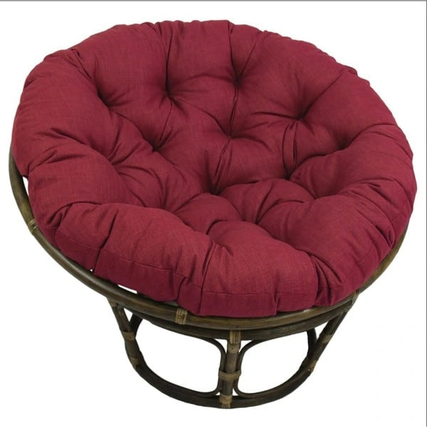 42-inch Rattan Papasan Chair with Solid All-Weather Cushion