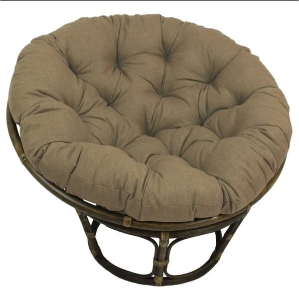 42-inch Rattan Papasan Chair with Solid All-Weather Cushion