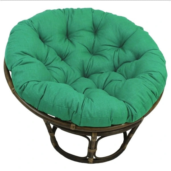 42-inch Rattan Papasan Chair with Solid All-Weather Cushion