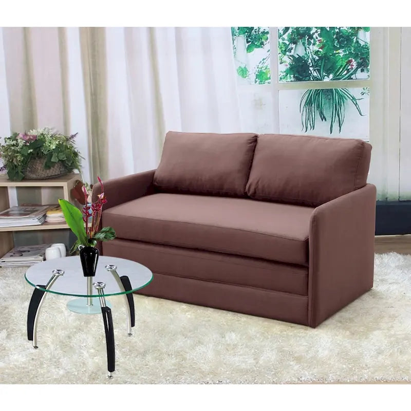 Reversible 5.1 inches Foam Fabric Loveseat and Sofa Bed