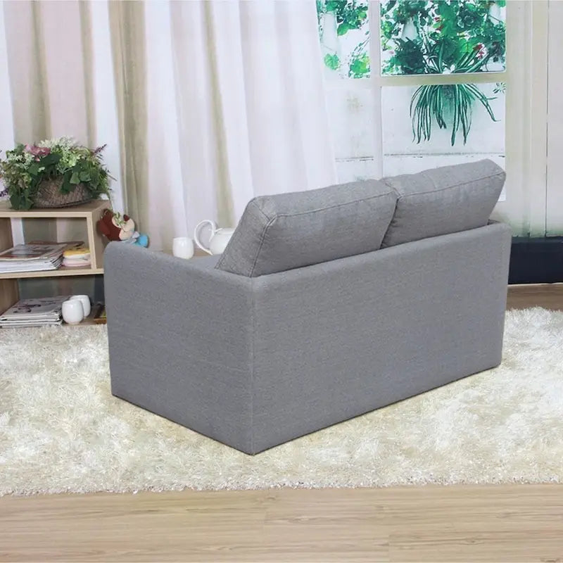 Reversible 5.1 inches Foam Fabric Loveseat and Sofa Bed