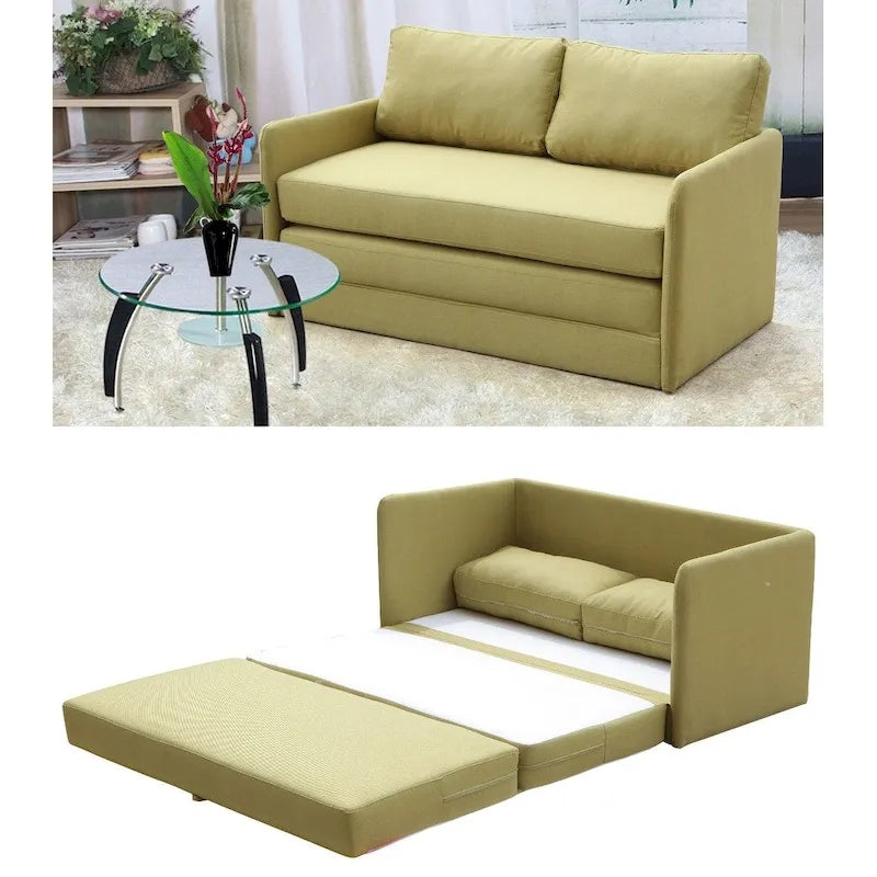 Reversible 5.1 inches Foam Fabric Loveseat and Sofa Bed