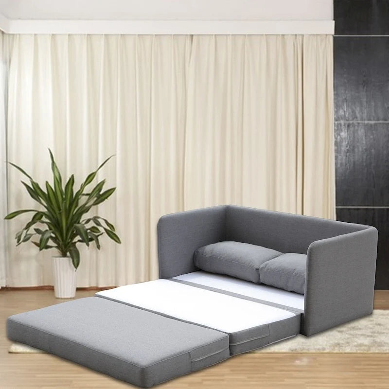 Reversible 5.1 inches Foam Fabric Loveseat and Sofa Bed