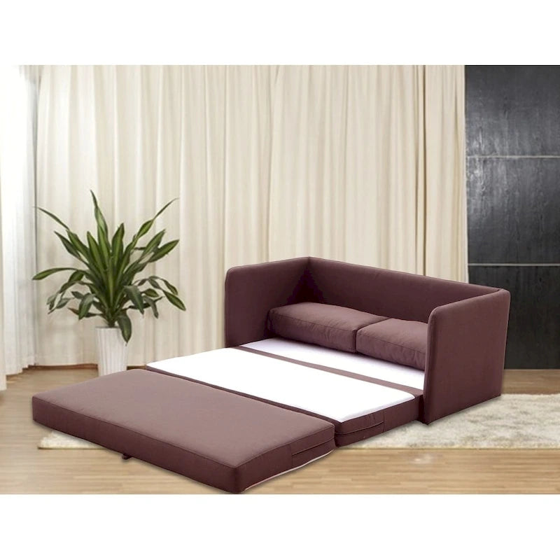 Reversible 5.1 inches Foam Fabric Loveseat and Sofa Bed