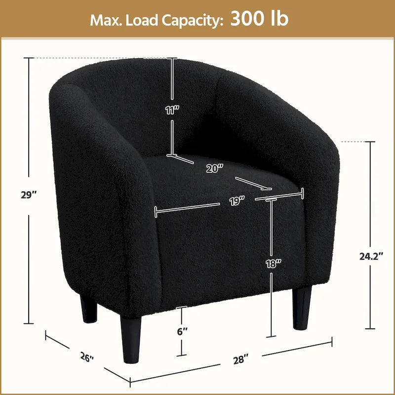 Club Chair Accent Barrel Chair Upholstered Arm Chair