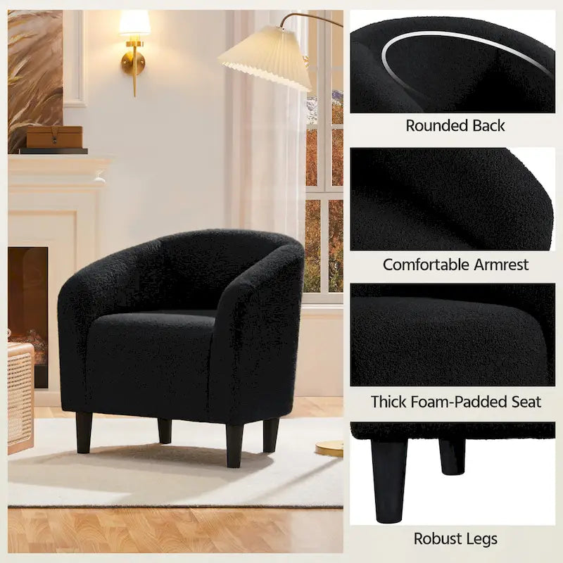 Club Chair Accent Barrel Chair Upholstered Arm Chair