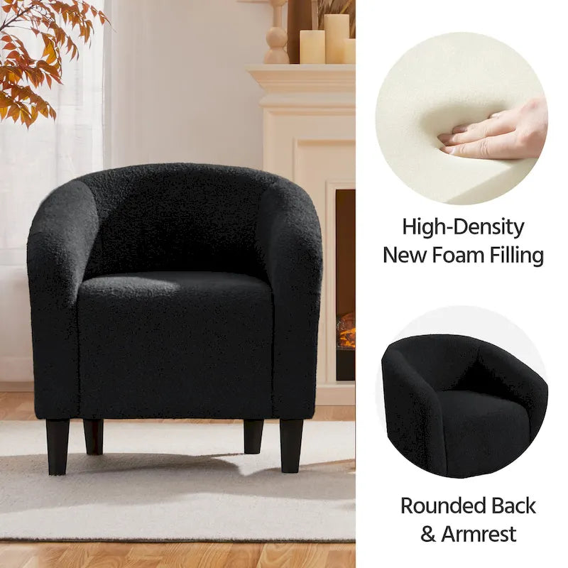 Club Chair Accent Barrel Chair Upholstered Arm Chair