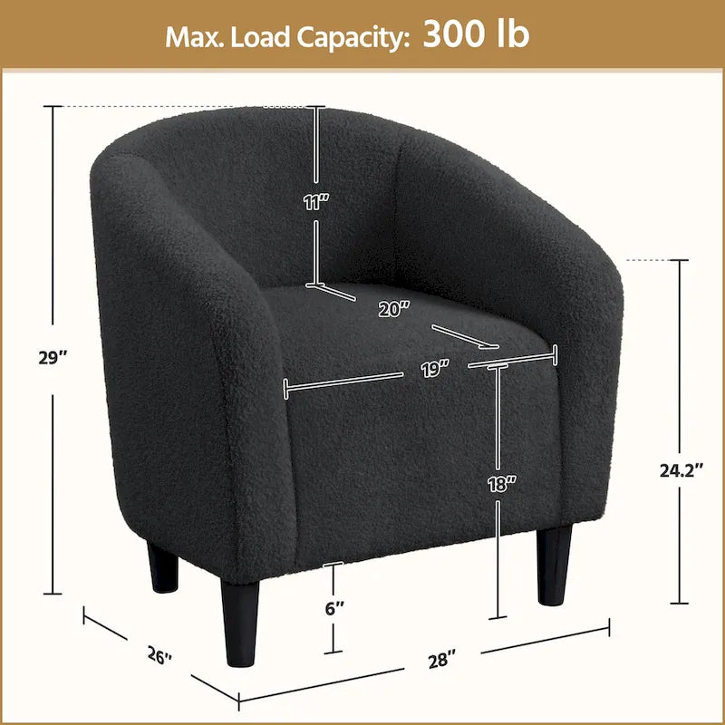 Club Chair Accent Barrel Chair Upholstered Arm Chair