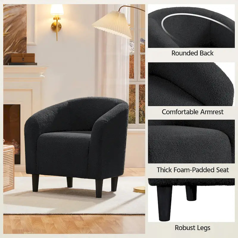 Club Chair Accent Barrel Chair Upholstered Arm Chair