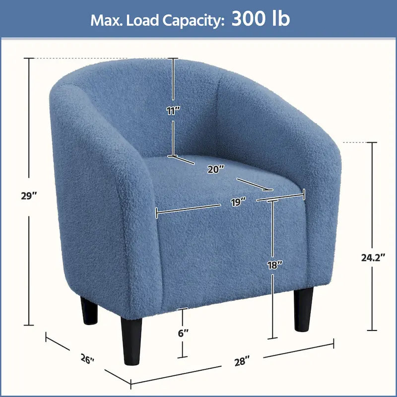 Club Chair Accent Barrel Chair Upholstered Arm Chair