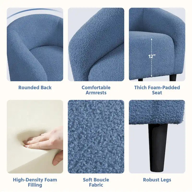 Club Chair Accent Barrel Chair Upholstered Arm Chair