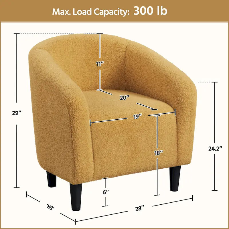 Club Chair Accent Barrel Chair Upholstered Arm Chair