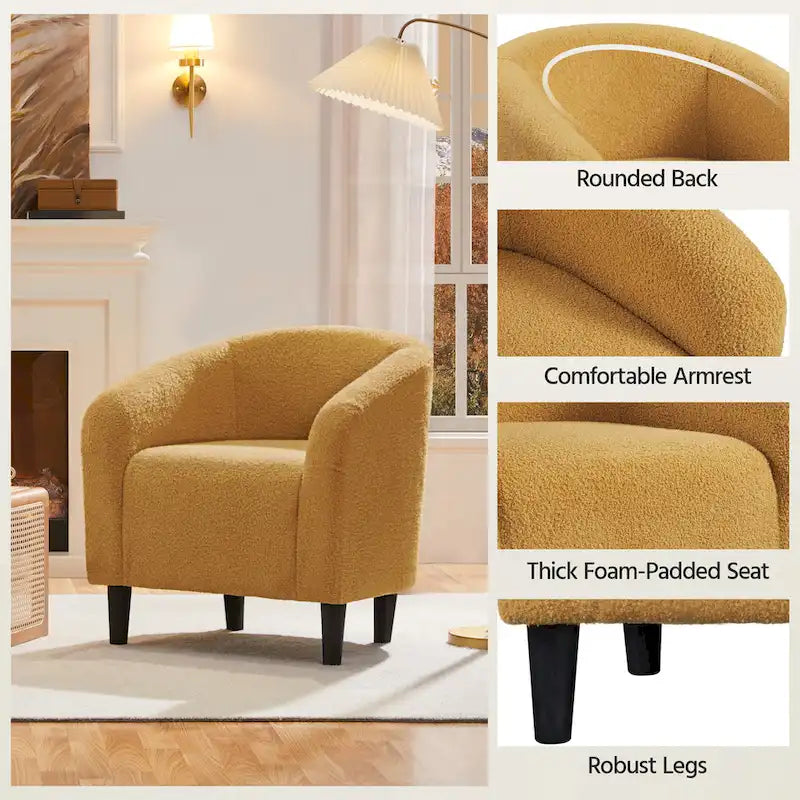 Club Chair Accent Barrel Chair Upholstered Arm Chair