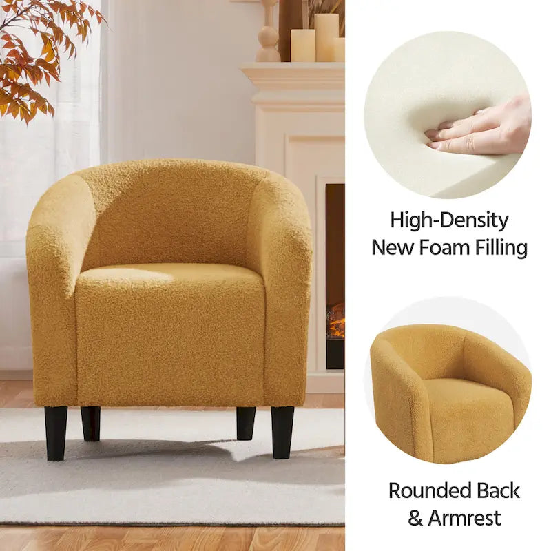 Club Chair Accent Barrel Chair Upholstered Arm Chair