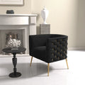 Mid-Century Modern Velvet Round Accent Chair for Living Room