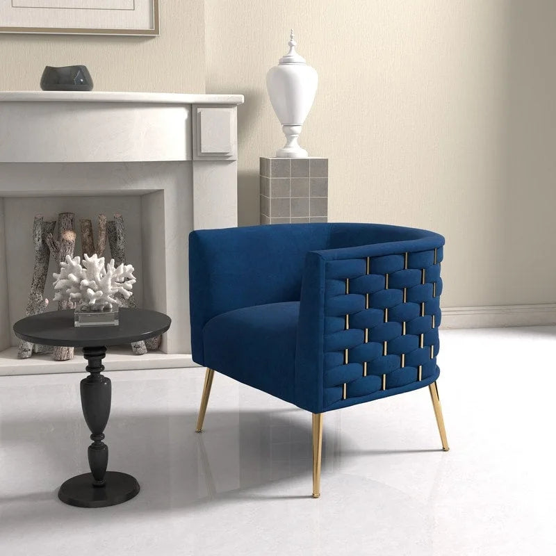 Mid-Century Modern Velvet Round Accent Chair for Living Room