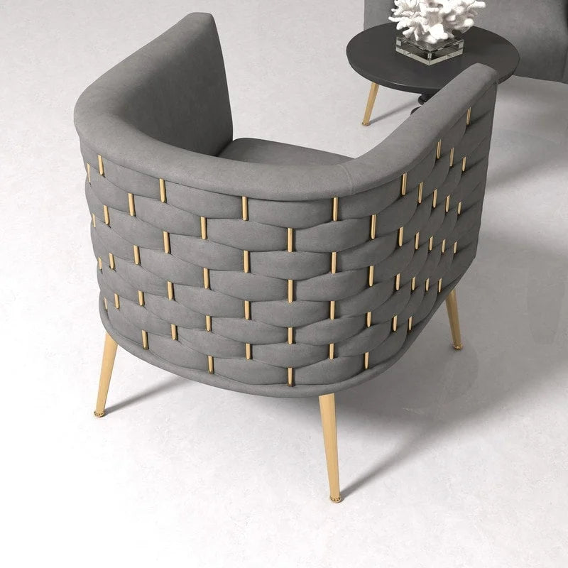 Mid-Century Modern Velvet Round Accent Chair for Living Room