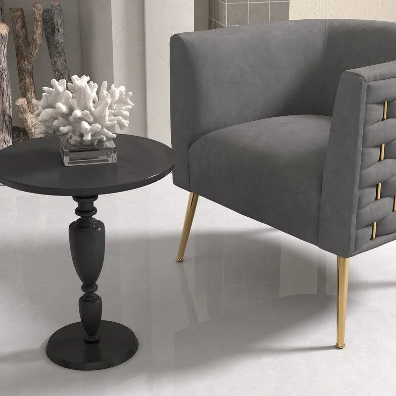 Mid-Century Modern Velvet Round Accent Chair for Living Room