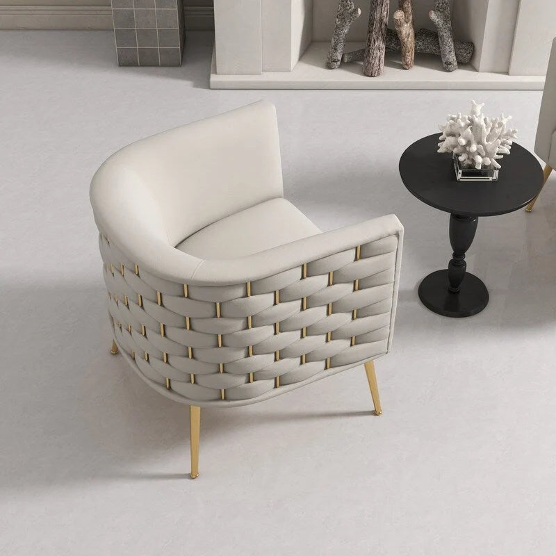 Mid-Century Modern Velvet Round Accent Chair for Living Room