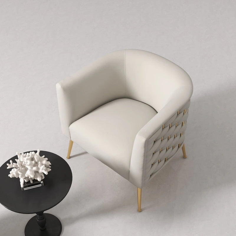 Mid-Century Modern Velvet Round Accent Chair for Living Room