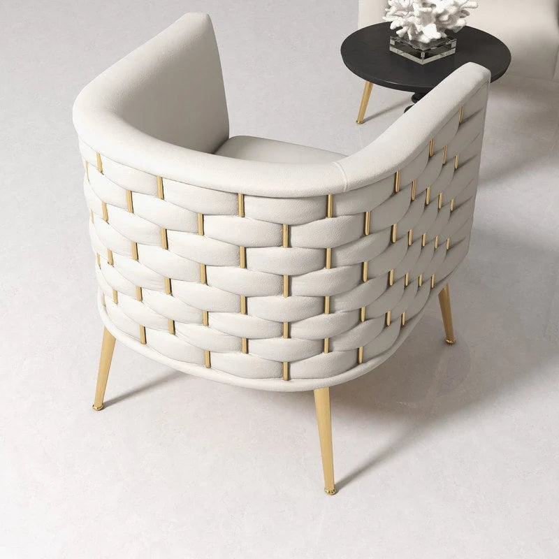 Mid-Century Modern Velvet Round Accent Chair for Living Room