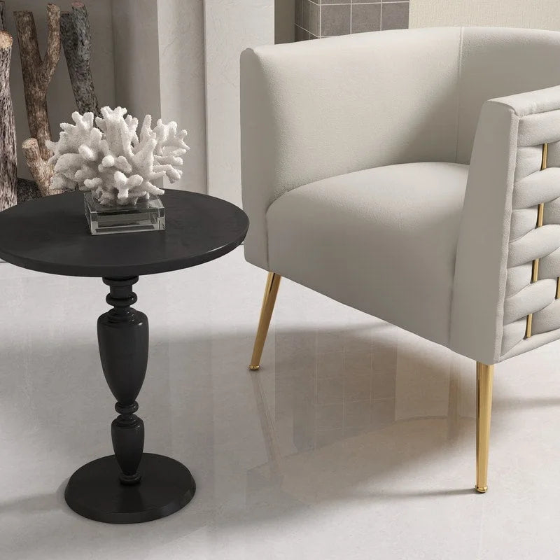 Mid-Century Modern Velvet Round Accent Chair for Living Room