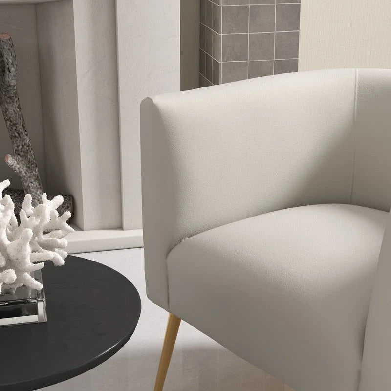 Mid-Century Modern Velvet Round Accent Chair for Living Room