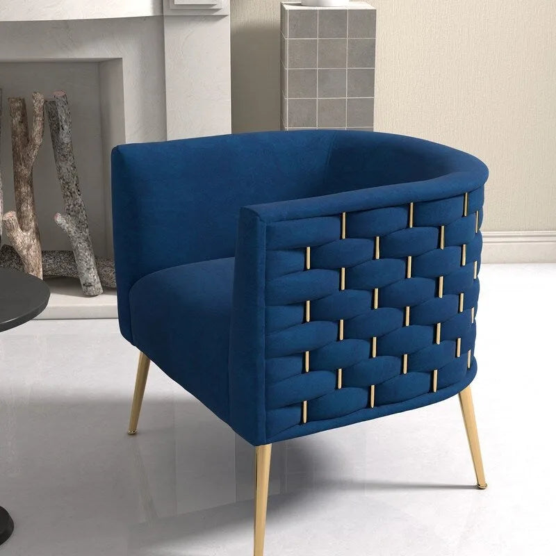 Mid-Century Modern Velvet Round Accent Chair for Living Room