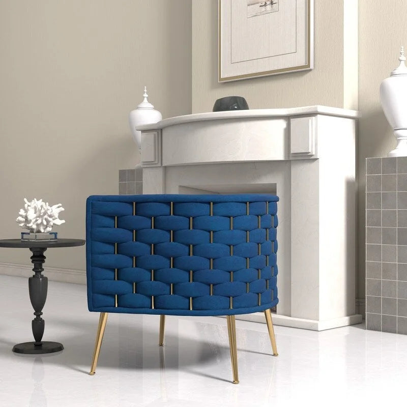 Mid-Century Modern Velvet Round Accent Chair for Living Room
