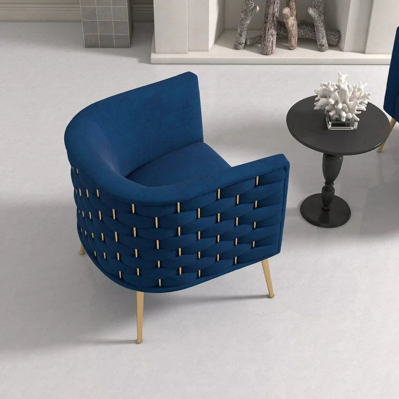 Mid-Century Modern Velvet Round Accent Chair for Living Room