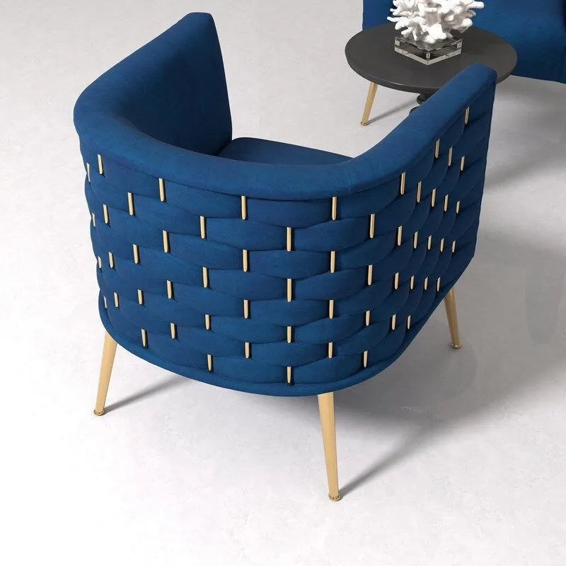 Mid-Century Modern Velvet Round Accent Chair for Living Room